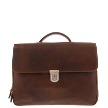 Afbeelding in Gallery-weergave laden, BRUIN CRACK LEER OXFORD 3-VAKS VOORV 15.6 LAPTOP TAS