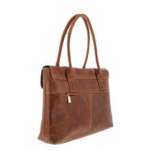 Afbeelding in Gallery-weergave laden, DAMES 15.6 LAPTOPTAS DALIAN MET KLEP COGNAC