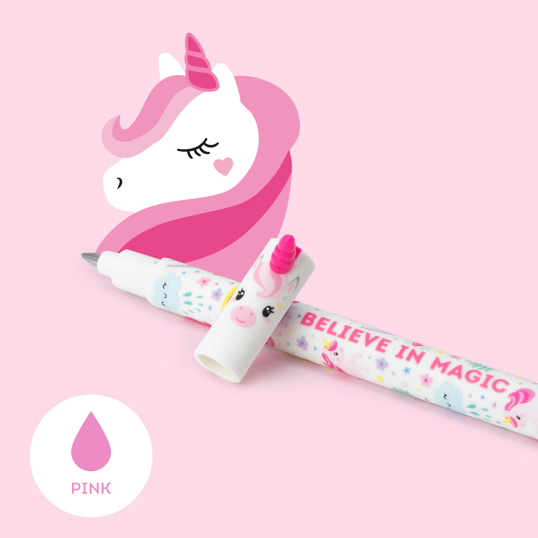 Uitwisbare pen roze unicorn Legami
