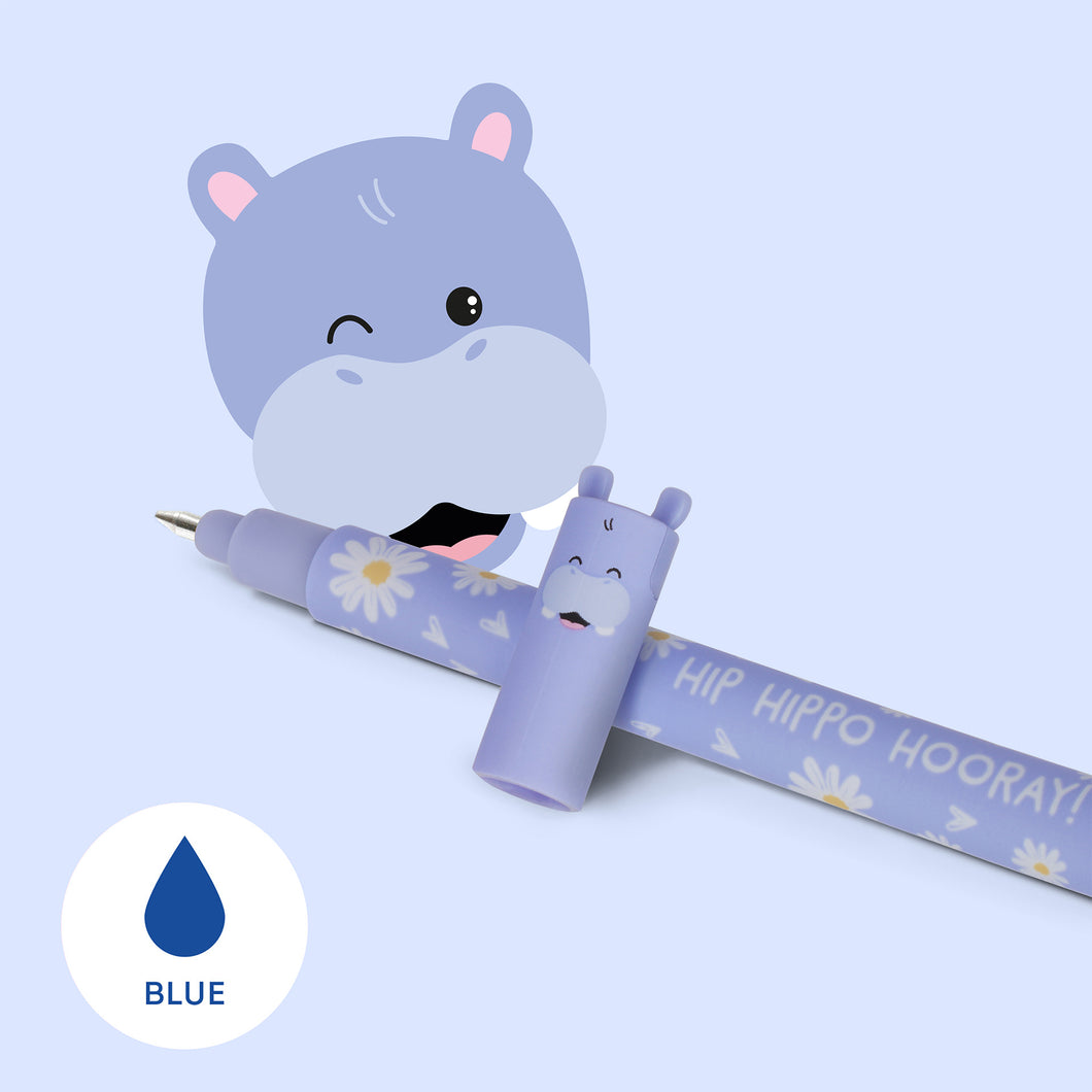 Uitwisbare pen blauw Nijlpaard Legami
