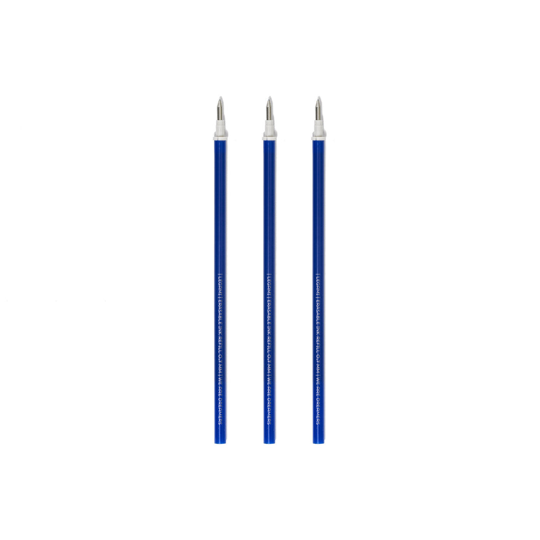Vulling uitwisbare pen blauw 3st Legami